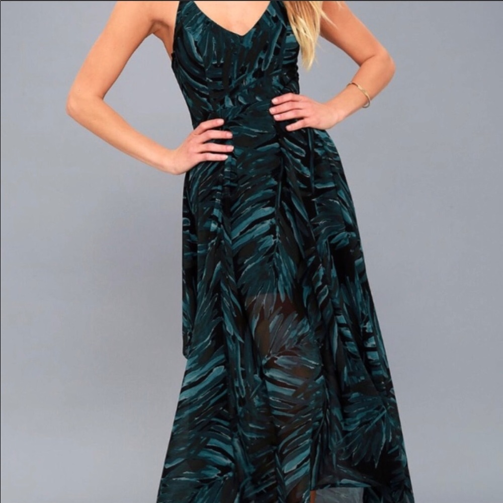 Teal and Black Maxi formal sundress